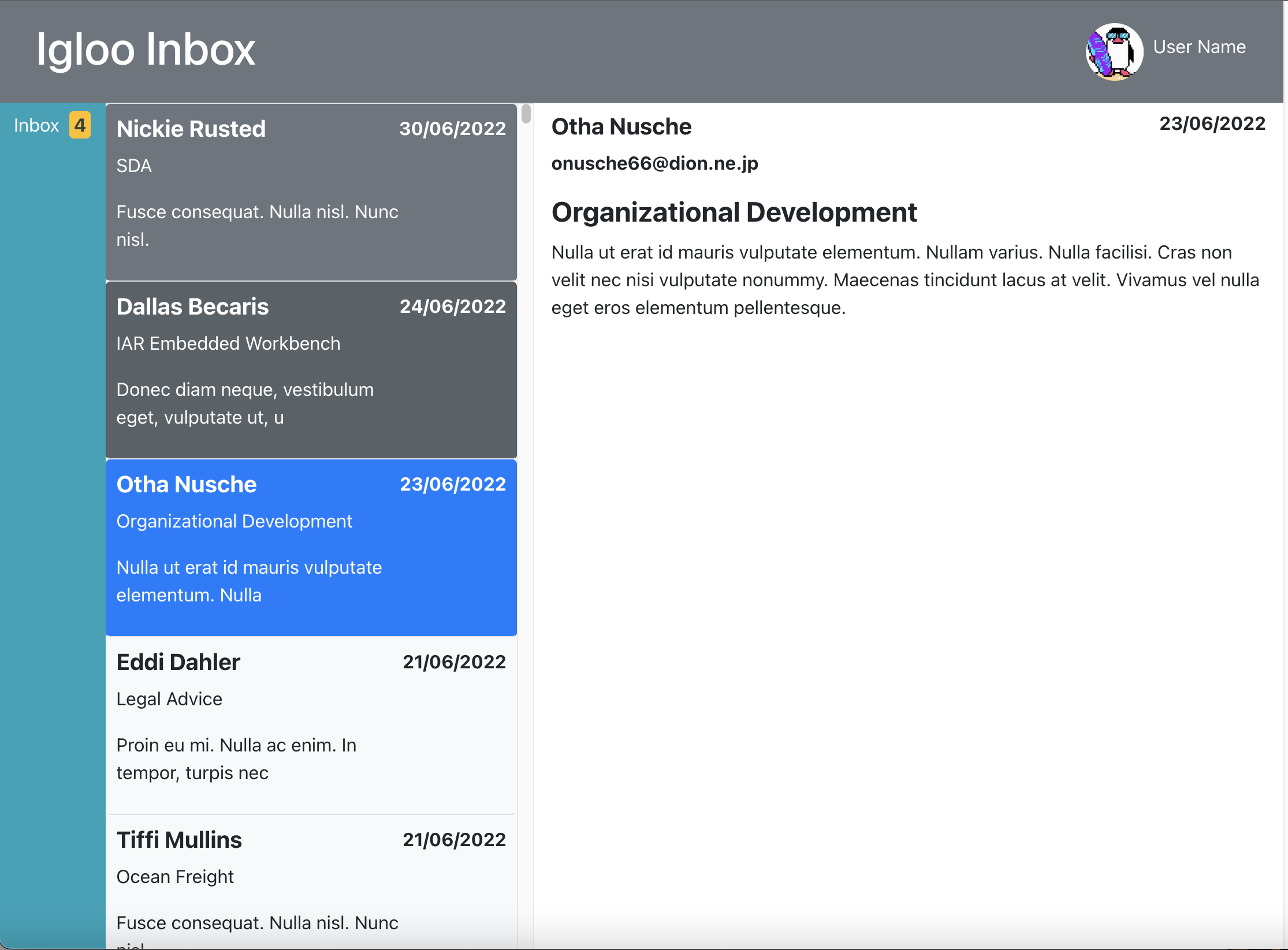 igloo inbox app screenshot